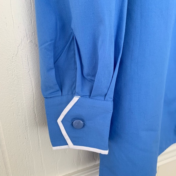 VTG Bob Mackie Wearable Art embroidered blue button down shirt size M - Picture 5 of 7